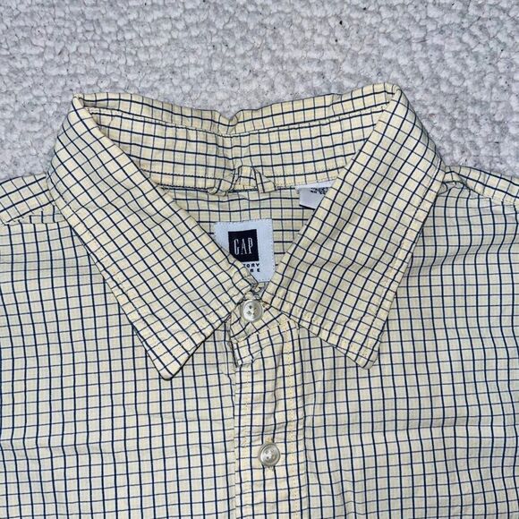 Gap Factory Store Short Sleeve Button Down Shirt Yellow Men L Outdoor Golf Work - Picture 2 of 5